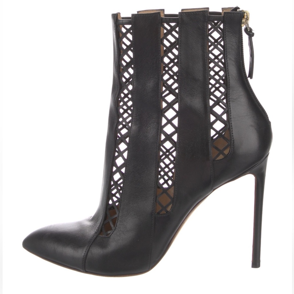 Francesco Russo Laser Cut-Out Lace Up Heels